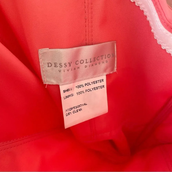 NWT DESSY Collection salmon / ginger pink prom dress / evening gown - Picture 10 of 14
